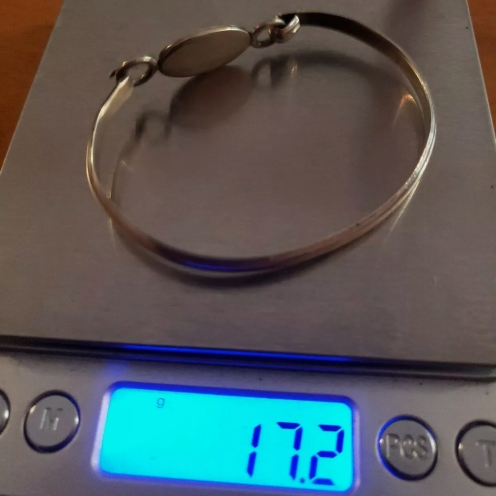 Sterling Silver Vintage ID Bangle